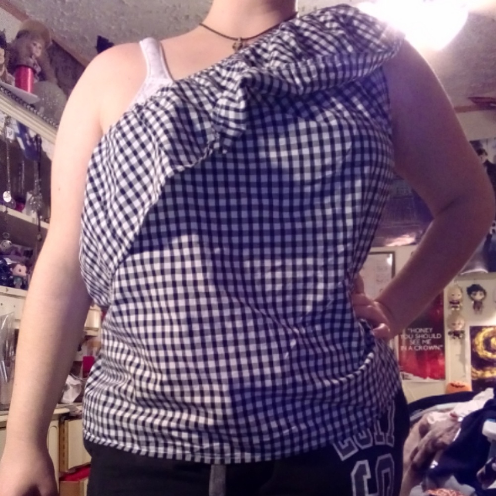 Gingham Off the Shoulder top